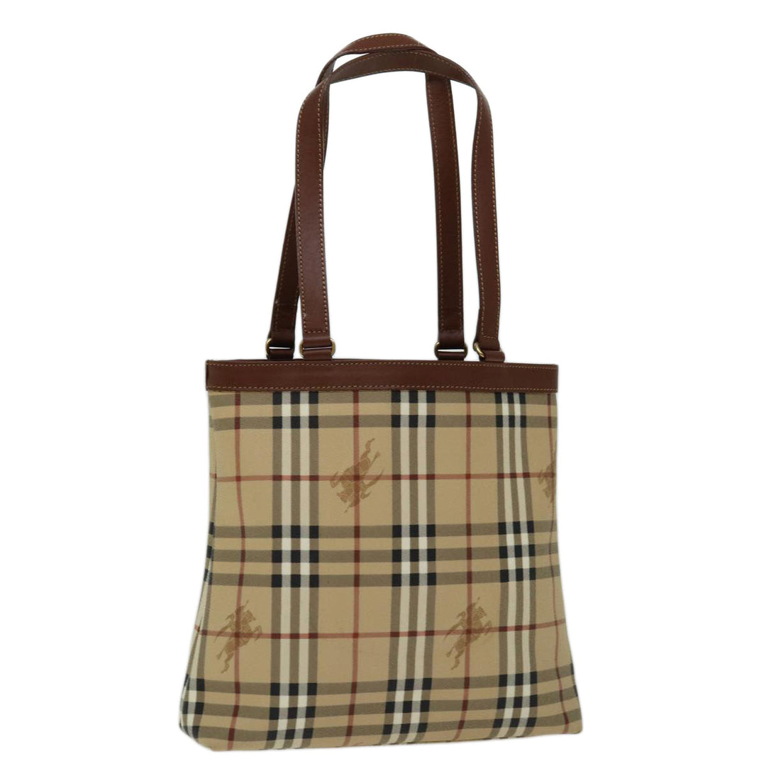 BurberrySs Nova Check Tote Bag PVC Beige Auth yk11163