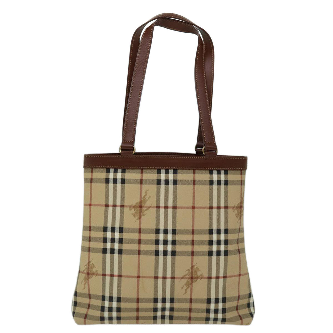 BurberrySs Nova Check Tote Bag PVC Beige Auth yk11163