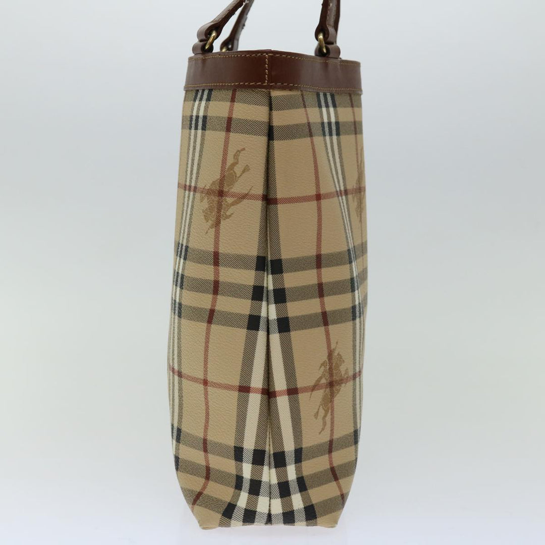 BurberrySs Nova Check Tote Bag PVC Beige Auth yk11163