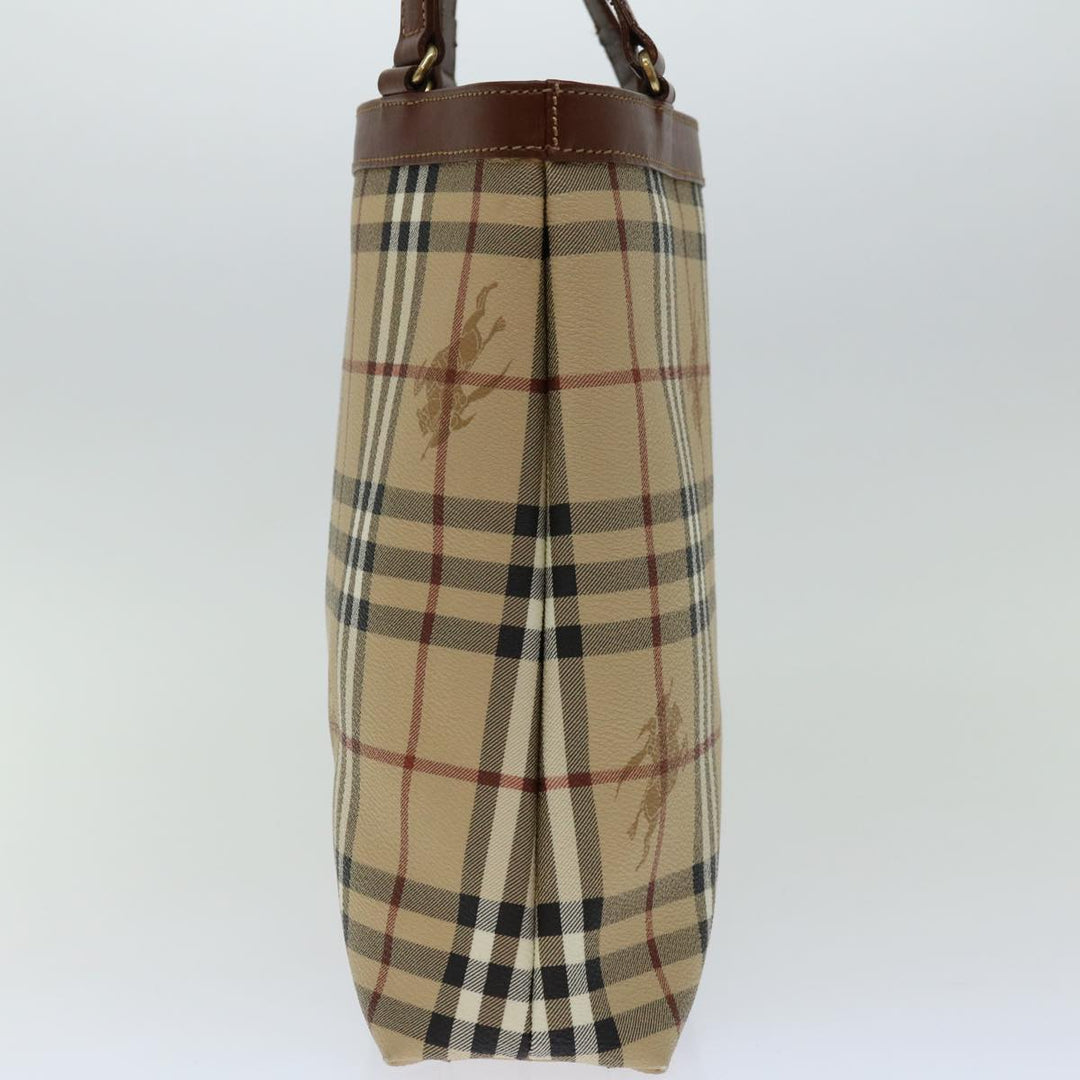 BurberrySs Nova Check Tote Bag PVC Beige Auth yk11163