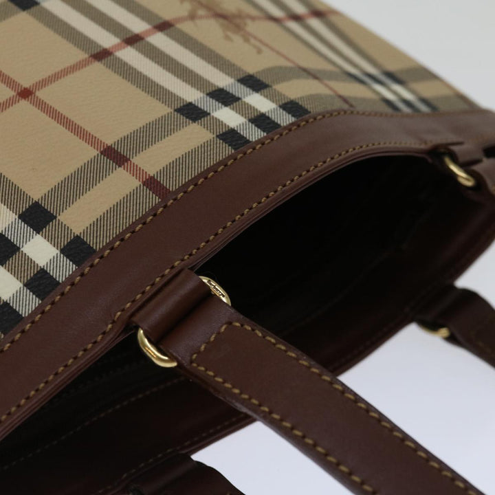 BurberrySs Nova Check Tote Bag PVC Beige Auth yk11163