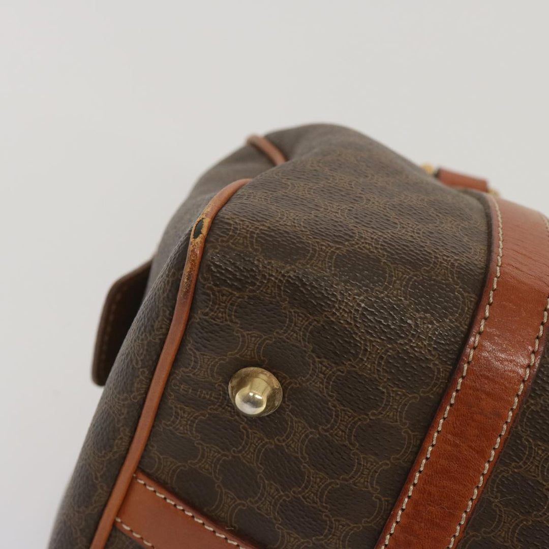 Celine Macadam Canvas Hand Bag PVC Brown Auth yk11191