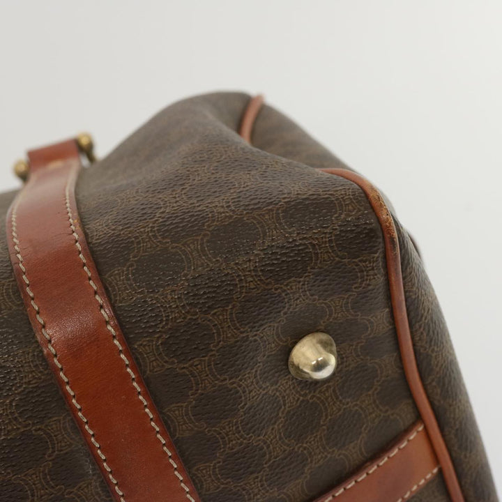 Celine Macadam Canvas Hand Bag PVC Brown Auth yk11191