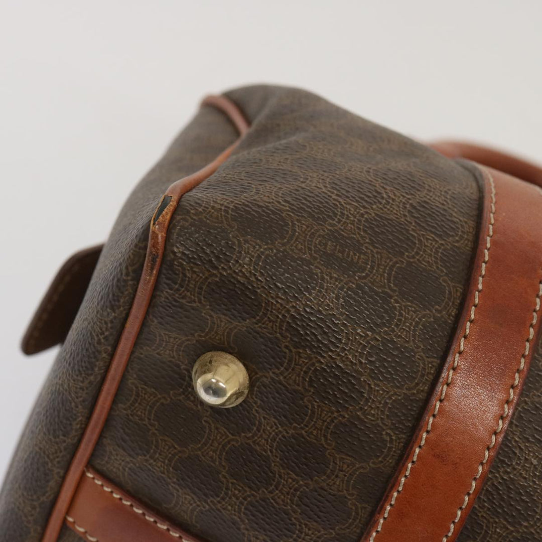 Celine Macadam Canvas Hand Bag PVC Brown Auth yk11191