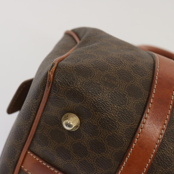 Celine Macadam Canvas Hand Bag PVC Brown Auth yk11191