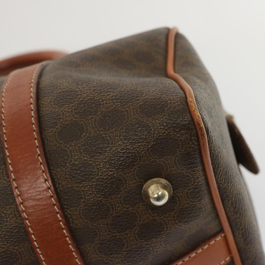 Celine Macadam Canvas Hand Bag PVC Brown Auth yk11191