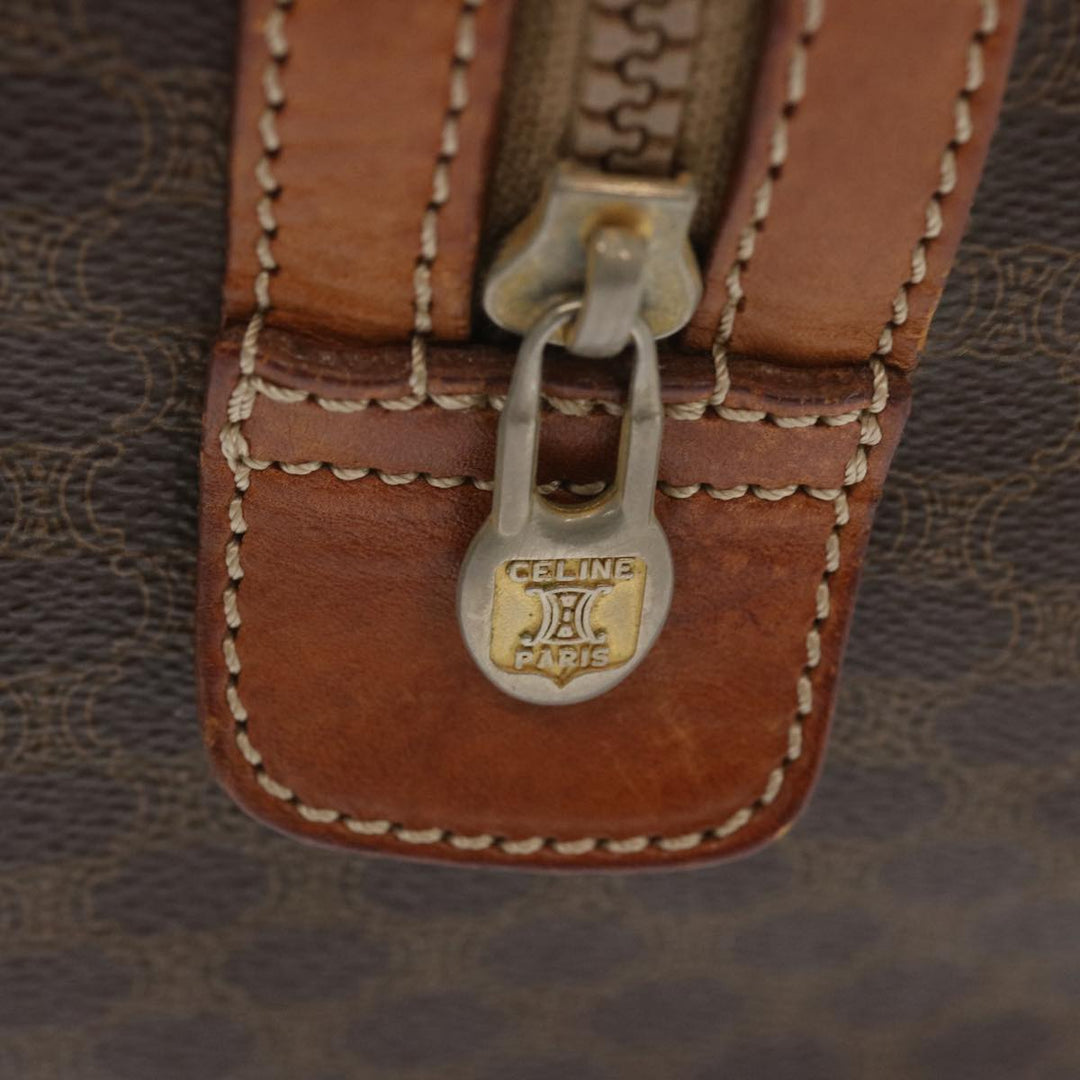 Celine Macadam Canvas Hand Bag PVC Brown Auth yk11191