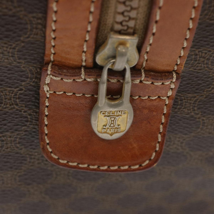 Celine Macadam Canvas Hand Bag PVC Brown Auth yk11191
