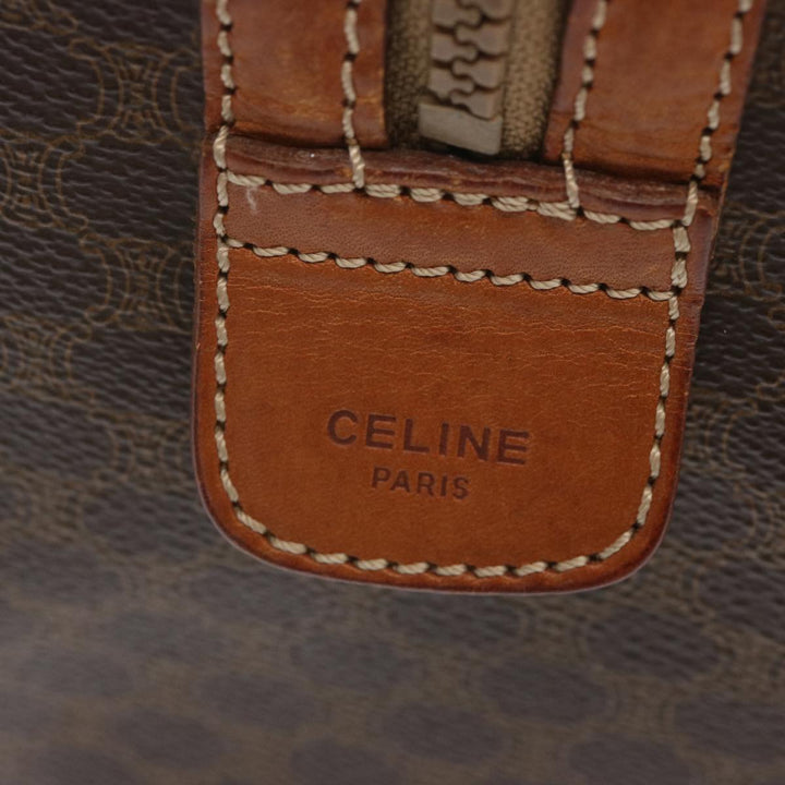 Celine Macadam Canvas Hand Bag PVC Brown Auth yk11191