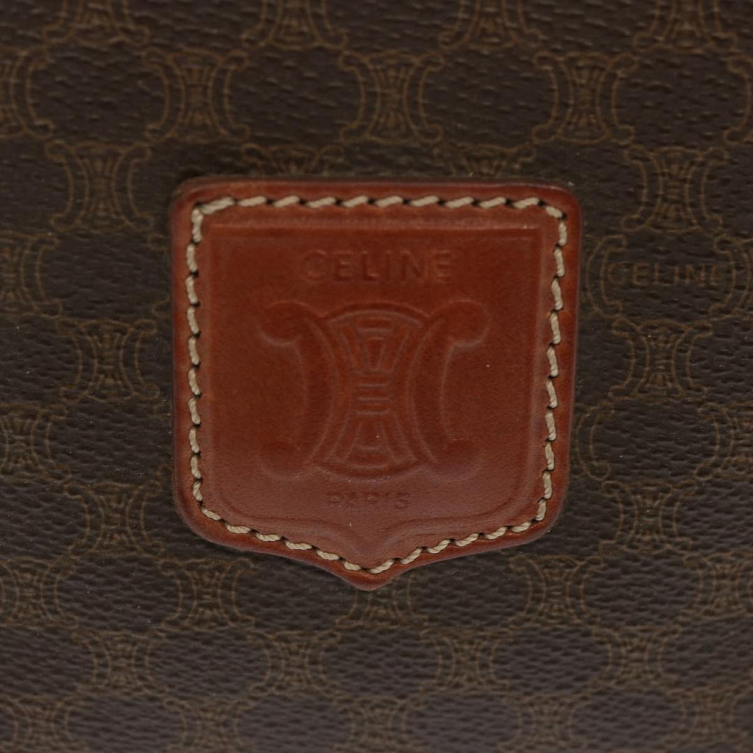 Celine Macadam Canvas Hand Bag PVC Brown Auth yk11191