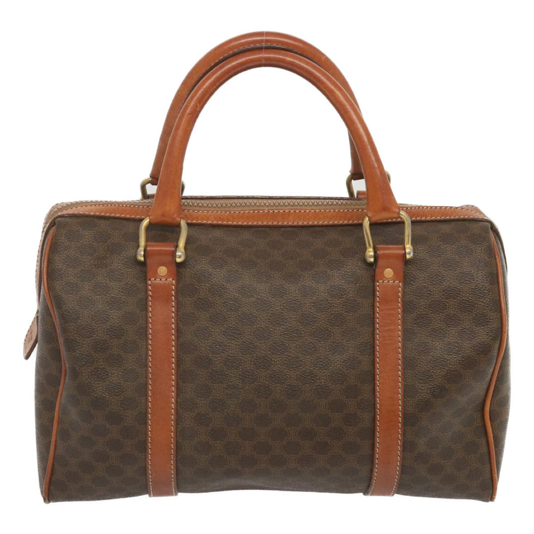 Celine Macadam Canvas Hand Bag PVC Brown Auth yk11191