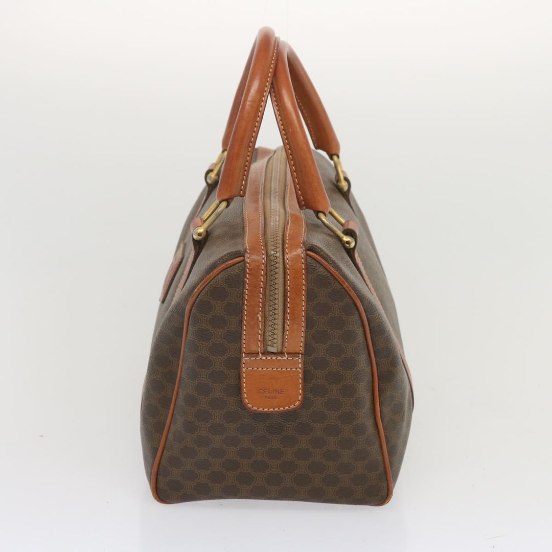 Celine Macadam Canvas Hand Bag PVC Brown Auth yk11191