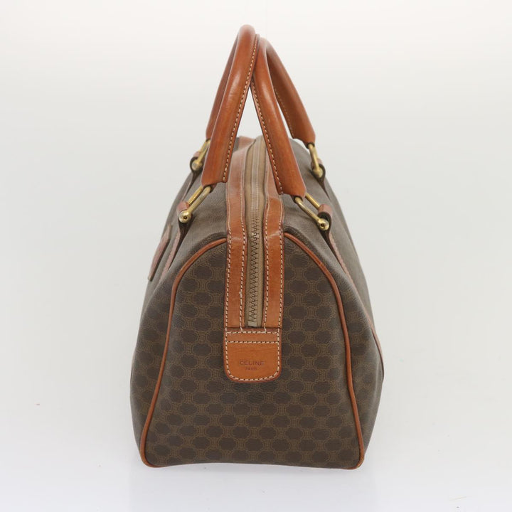 Celine Macadam Canvas Hand Bag PVC Brown Auth yk11191