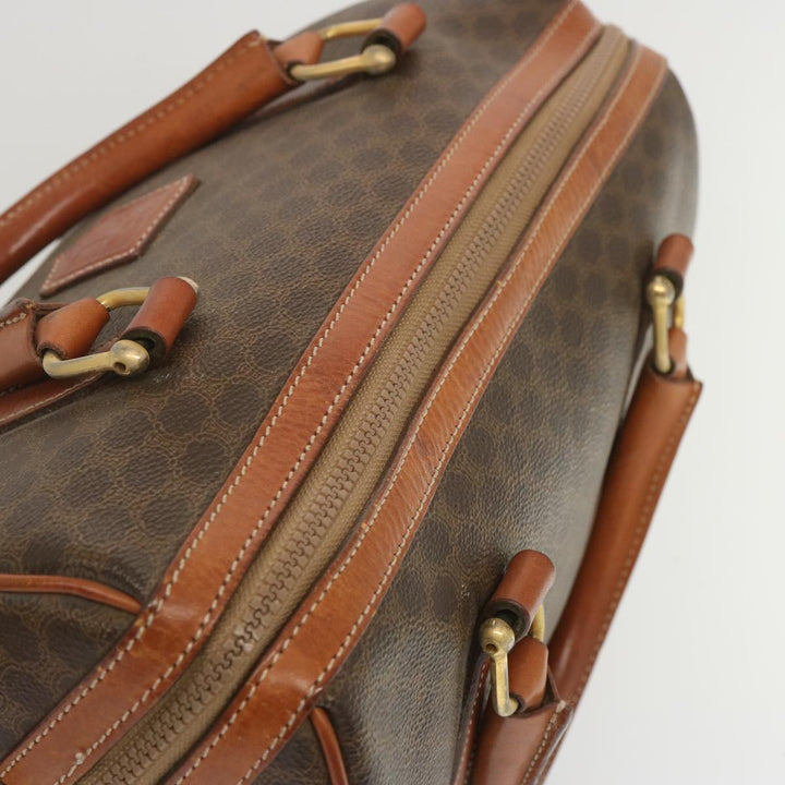 Celine Macadam Canvas Hand Bag PVC Brown Auth yk11191