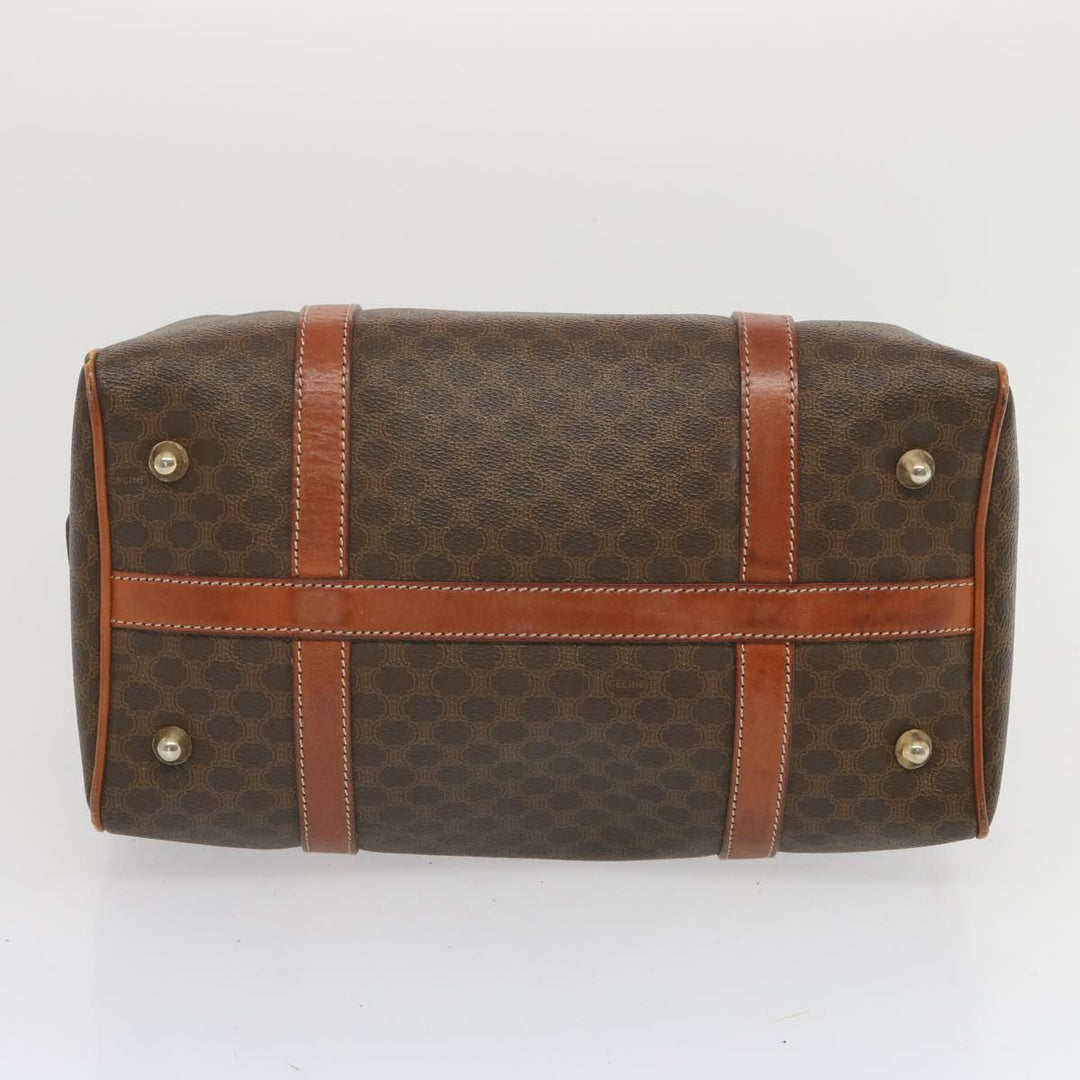 Celine Macadam Canvas Hand Bag PVC Brown Auth yk11191