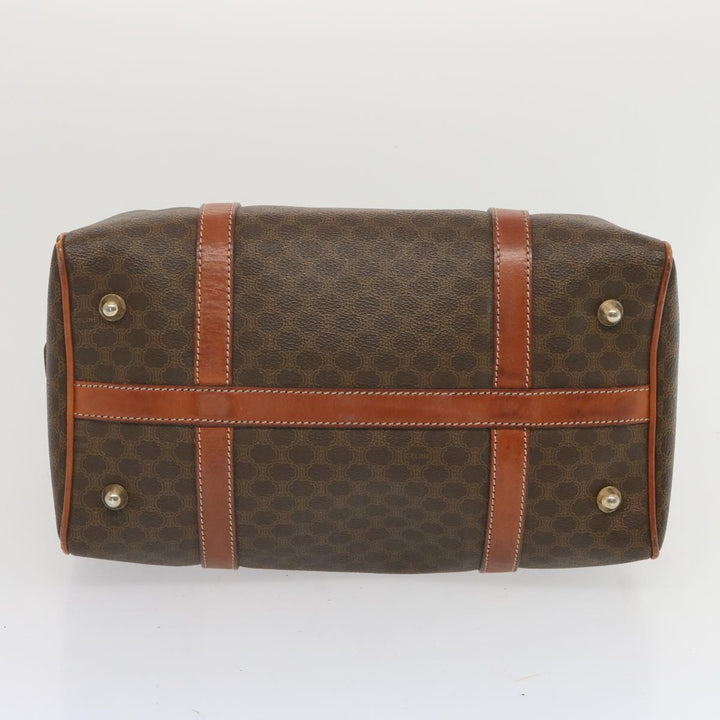 Celine Macadam Canvas Hand Bag PVC Brown Auth yk11191