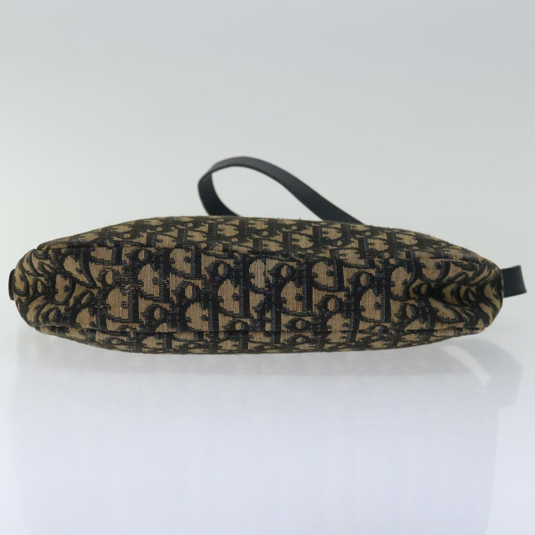 CHRISTIAN Dior Trotter Canvas Shoulder Bag Navy Auth yk11192