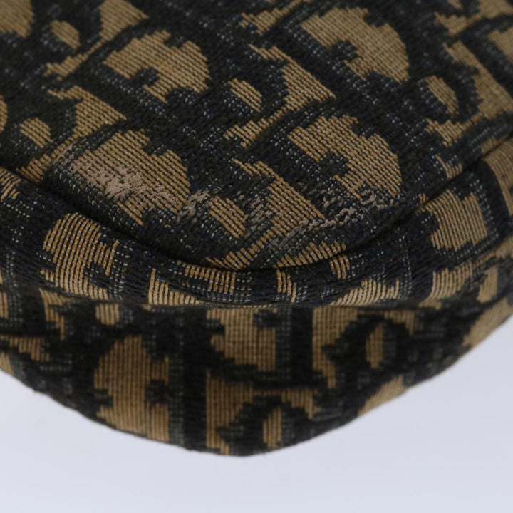 CHRISTIAN Dior Trotter Canvas Shoulder Bag Navy Auth yk11192