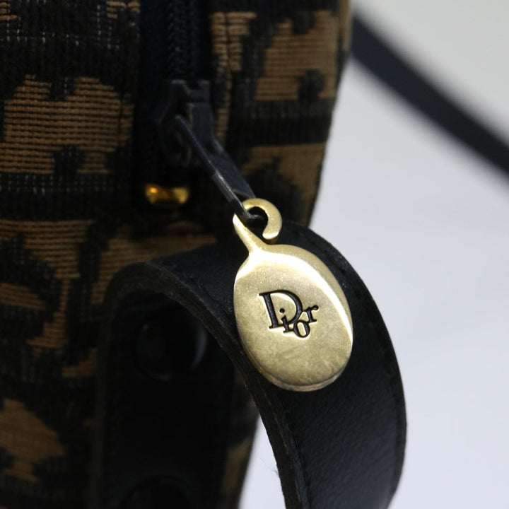 CHRISTIAN Dior Trotter Canvas Shoulder Bag Navy Auth yk11192