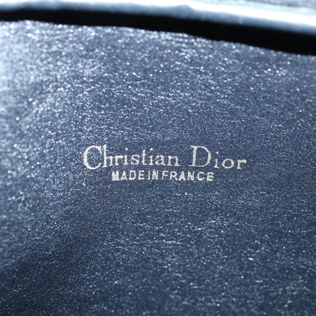 CHRISTIAN Dior Trotter Canvas Shoulder Bag Navy Auth yk11192