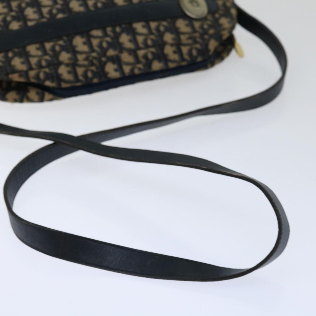 CHRISTIAN Dior Trotter Canvas Shoulder Bag Navy Auth yk11192