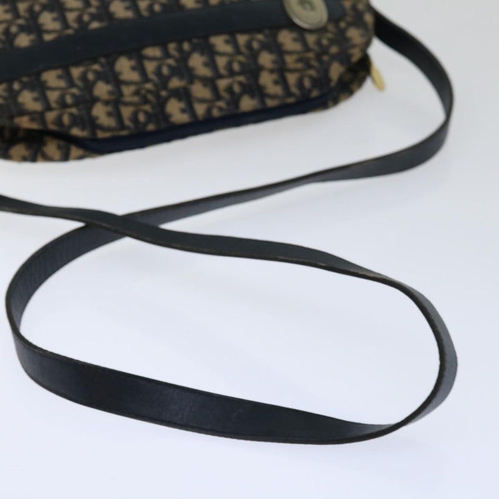 CHRISTIAN Dior Trotter Canvas Shoulder Bag Navy Auth yk11192