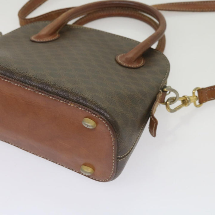 Celine Macadam Canvas Hand Bag PVC 2way Brown Auth yk11221