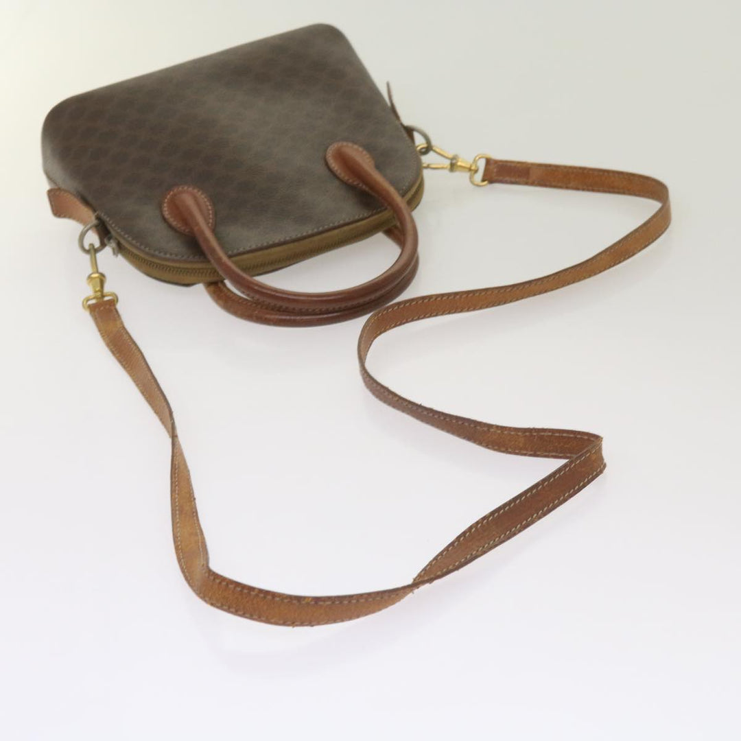 Celine Macadam Canvas Hand Bag PVC 2way Brown Auth yk11221