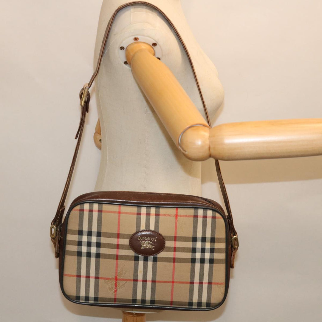 BurberrySs Nova Check Shoulder Bag Canvas Beige Auth yk11222