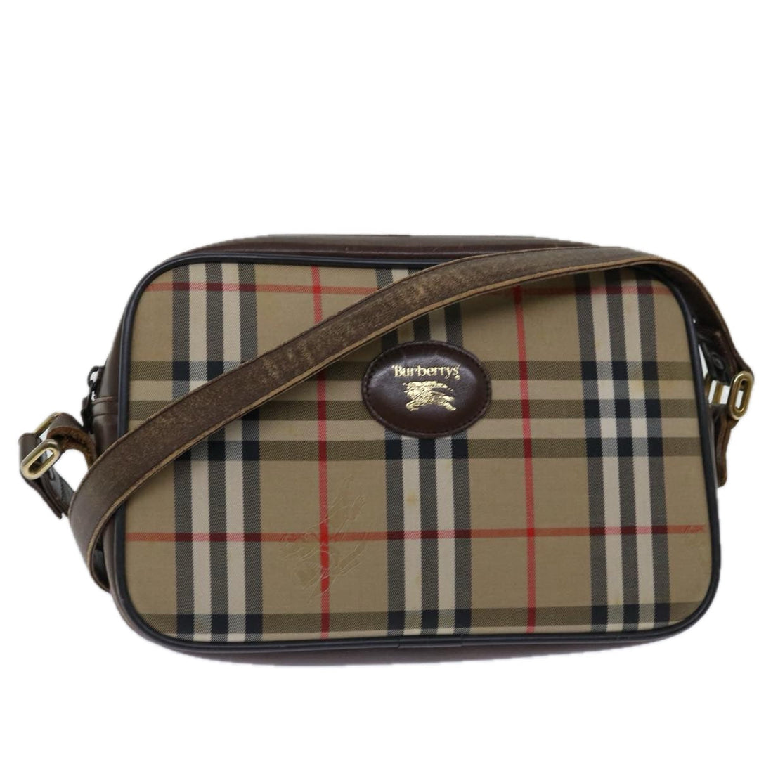BurberrySs Nova Check Shoulder Bag Canvas Beige Auth yk11222