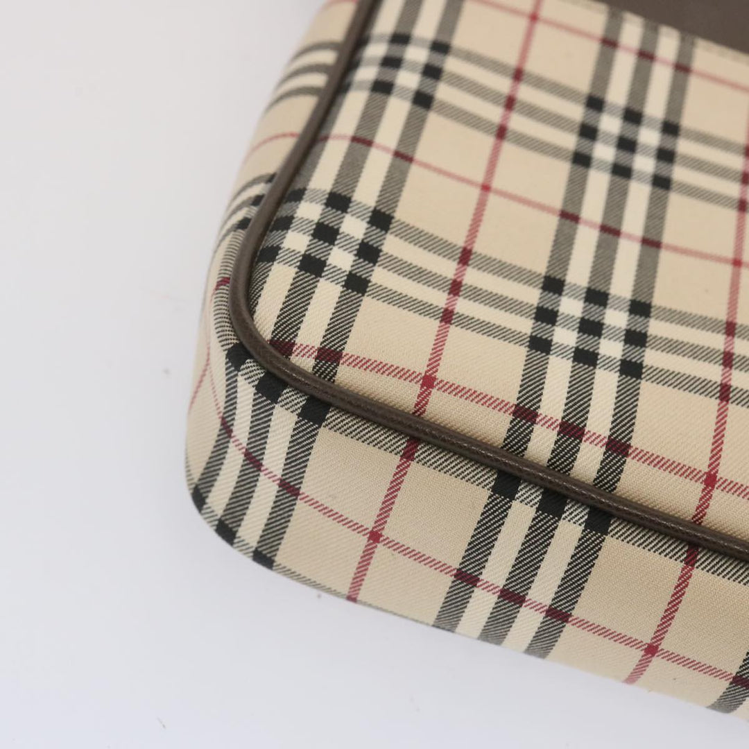 Burberry Nova Check Shoulder Bag Canvas Beige Auth yk11223
