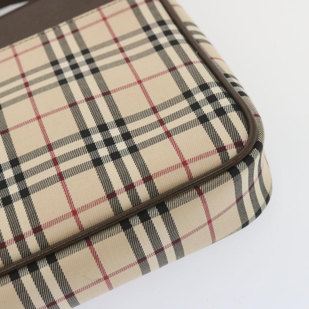 Burberry Nova Check Shoulder Bag Canvas Beige Auth yk11223