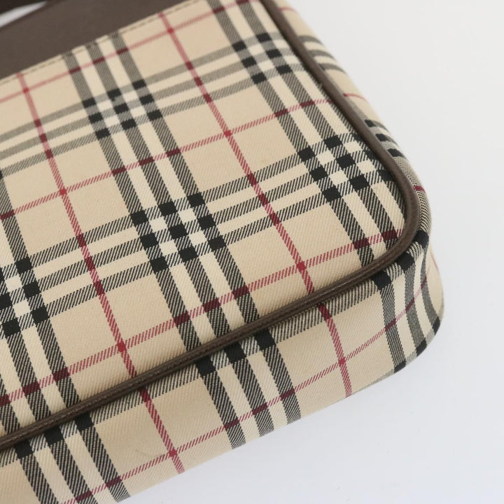 Burberry Nova Check Shoulder Bag Canvas Beige Auth yk11223