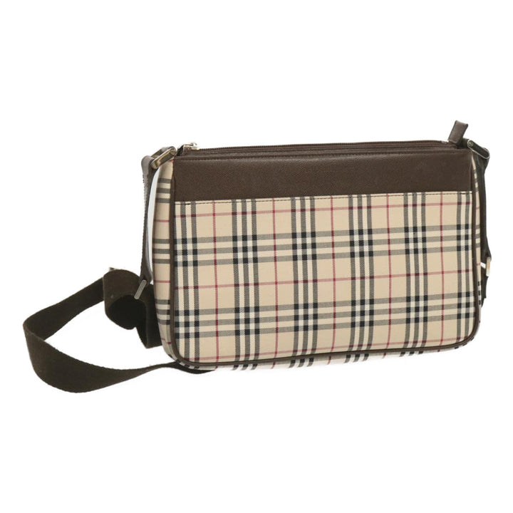 Burberry Nova Check Shoulder Bag Canvas Beige Auth yk11223