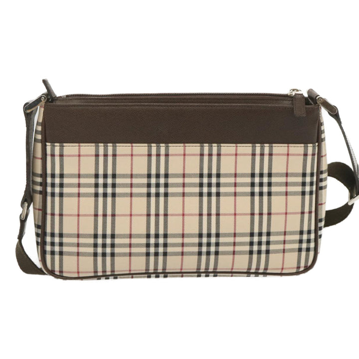 Burberry Nova Check Shoulder Bag Canvas Beige Auth yk11223