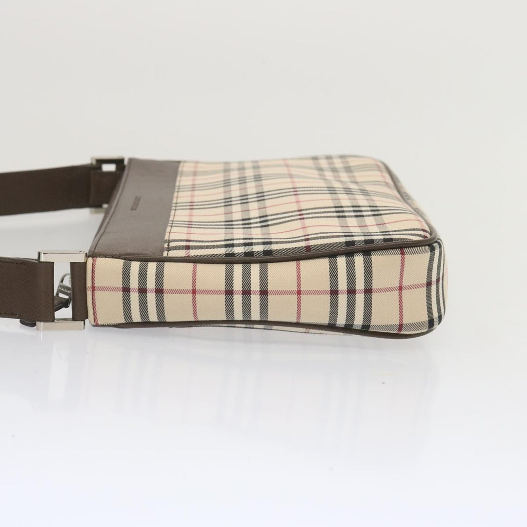 Burberry Nova Check Shoulder Bag Canvas Beige Auth yk11223