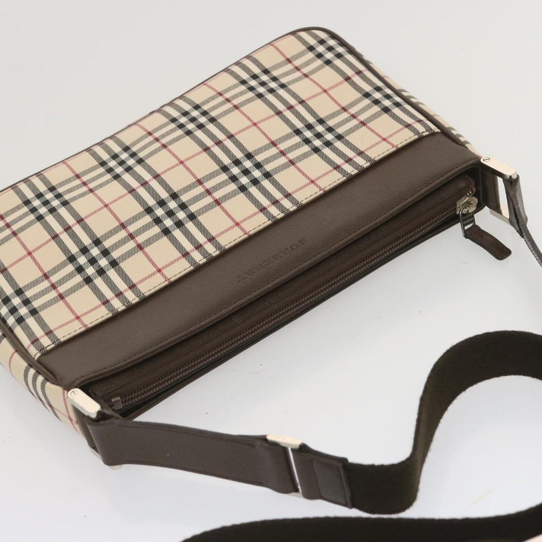 Burberry Nova Check Shoulder Bag Canvas Beige Auth yk11223