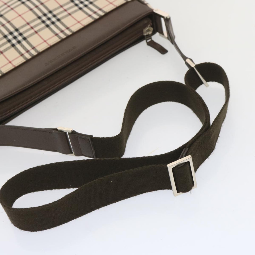 Burberry Nova Check Shoulder Bag Canvas Beige Auth yk11223