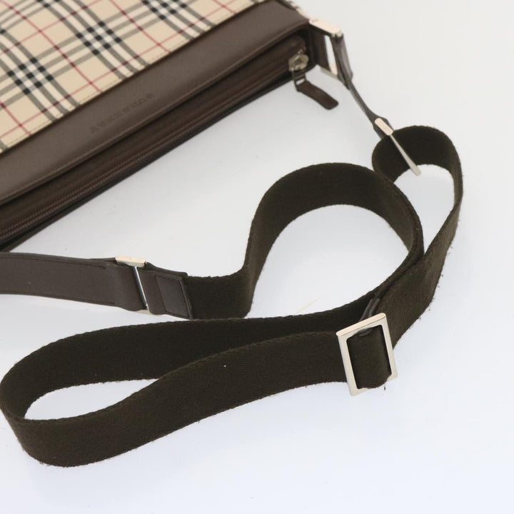 Burberry Nova Check Shoulder Bag Canvas Beige Auth yk11223