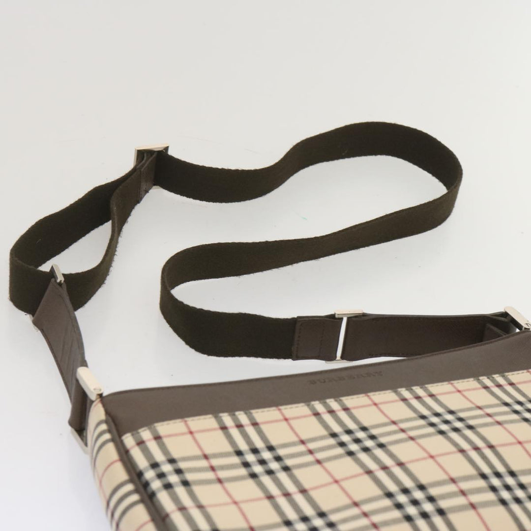 Burberry Nova Check Shoulder Bag Canvas Beige Auth yk11223