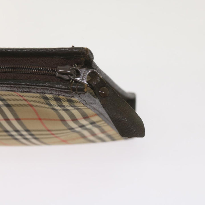 BurberrySs Nova Check Clutch Bag Canvas Black Beige Auth yk11236