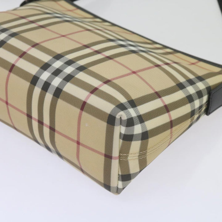 Burberry Nova Check Shoulder Bag Coated Canvas Beige Auth yk11241