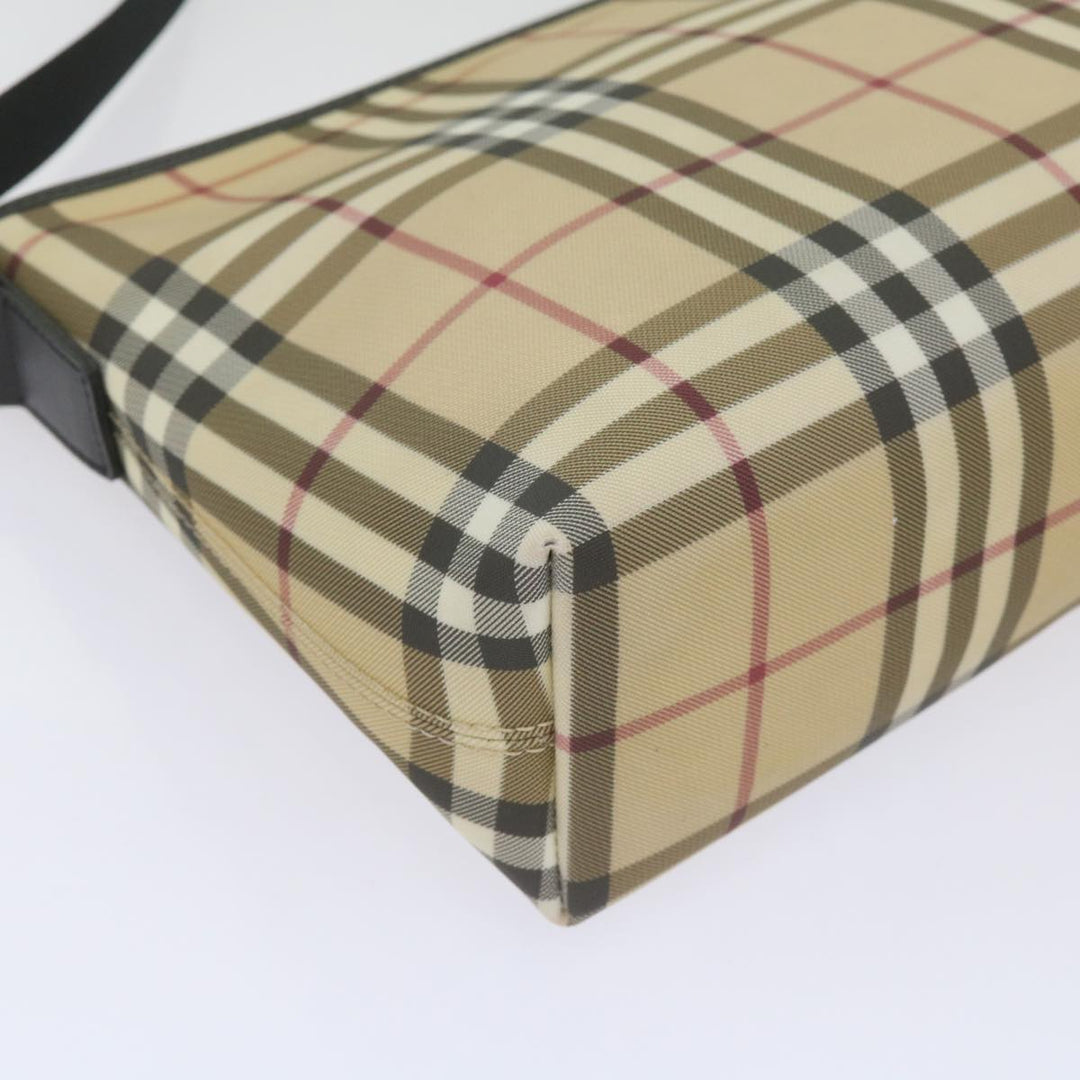 Burberry Nova Check Shoulder Bag Coated Canvas Beige Auth yk11241