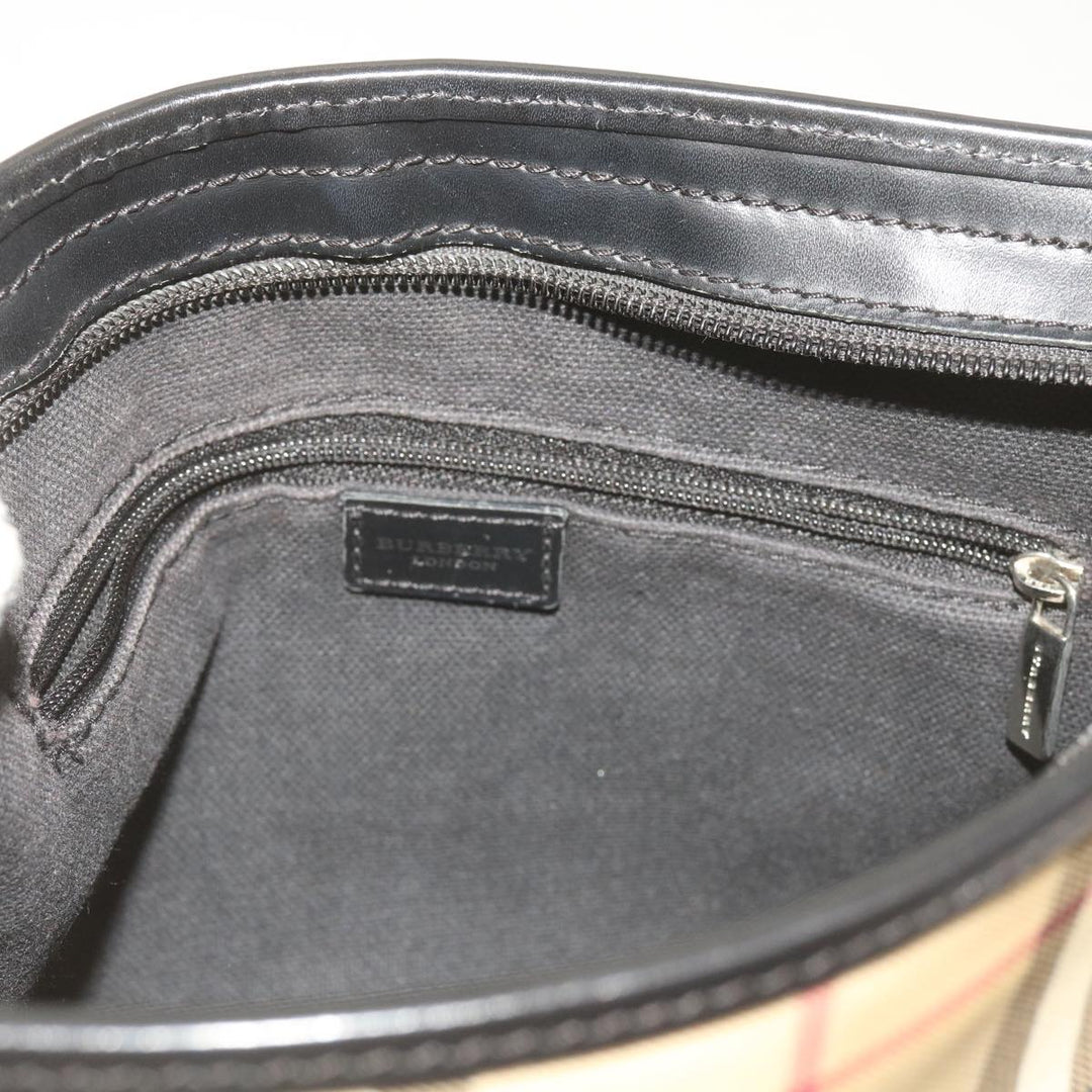 Burberry Nova Check Shoulder Bag Coated Canvas Beige Auth yk11241