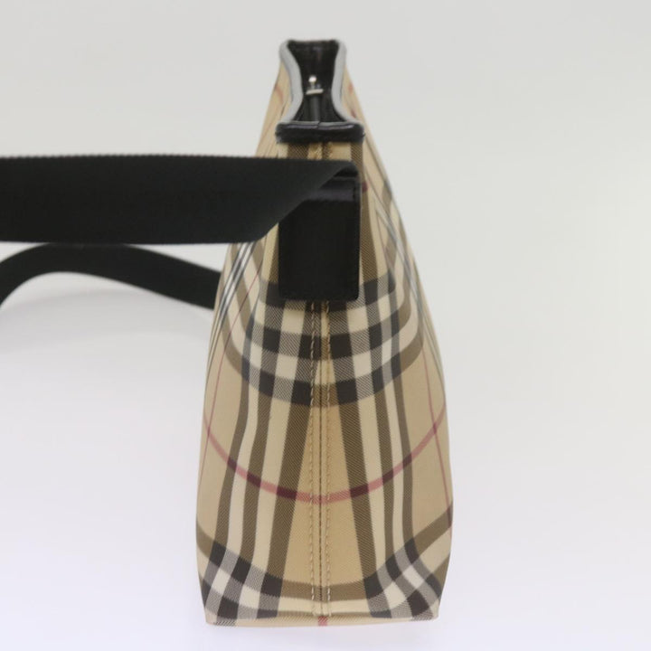 Burberry Nova Check Shoulder Bag Coated Canvas Beige Auth yk11241