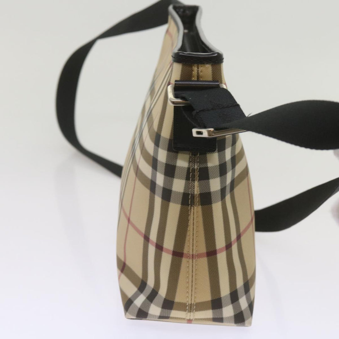 Burberry Nova Check Shoulder Bag Coated Canvas Beige Auth yk11241