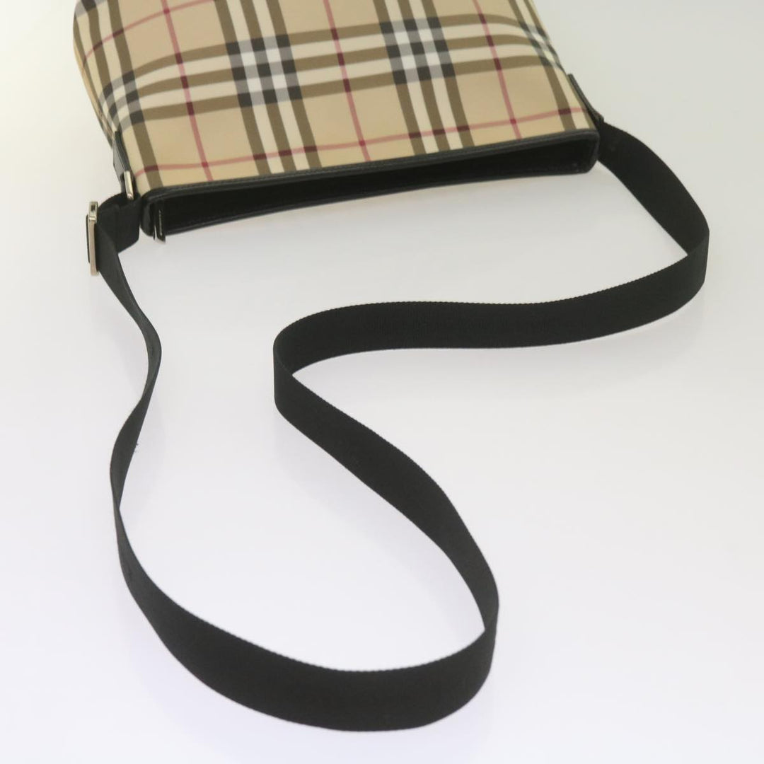 Burberry Nova Check Shoulder Bag Coated Canvas Beige Auth yk11241