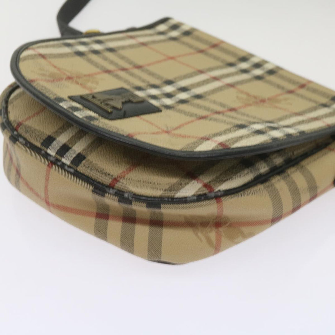 BURBERRYSs Nova Check Shoulder Bag PVC Beige Auth yk11243