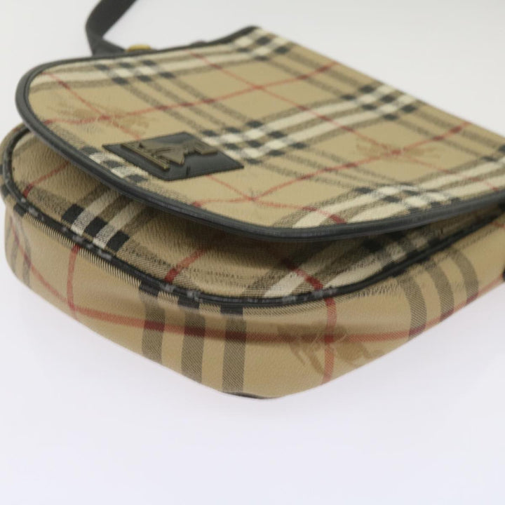 BURBERRYSs Nova Check Shoulder Bag PVC Beige Auth yk11243