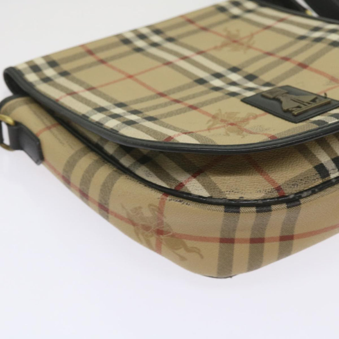 BURBERRYSs Nova Check Shoulder Bag PVC Beige Auth yk11243